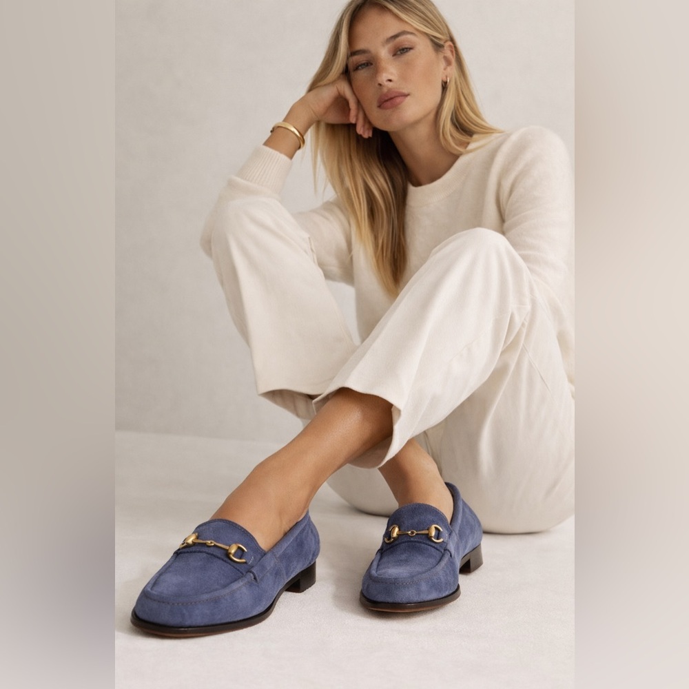 Gucci Horsebit 1953 Loafer Cornflower Blue Suede Size 36 / US 6.5 Made in Italy